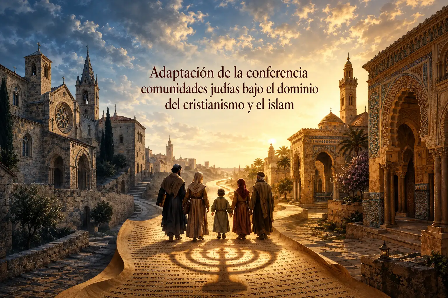 Familia judía viviendo entre el mundo cristiano y el islámico.